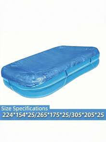 1 cái bạt che hồ bơi hình chữ nhật chống bụi chống tia UV, chất liệu HDPE mật độ cao chịu lực, kèm dây buộc cố định, bền chống rách, phù hợp cho bể bơi bơm hơi, bể bơi trên mặt đất, lưu trữ ngoài trời và bảo vệ mùa đông - Màu xanh lam - Xem 7