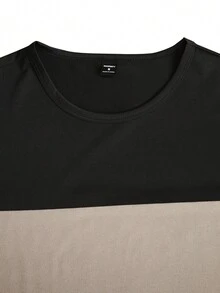 Manfinity Homme 男士撞色圆领短袖T恤搭配口袋短裤，休闲日常穿搭 - 彩色 - 查看 5