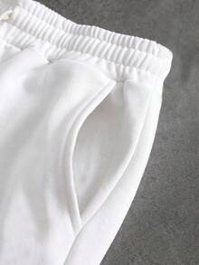PAVTROS Men's Embossed Round Neck Tank Top And Drawstring Waist Pocket Shorts Set - White - View 7