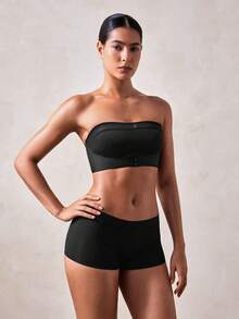 Veilyse Women's Strapless Front Closure Nude Seamless Padded Bralette, Removable Cups, Comfortable Wireless Tube Top Bra, Lifting And Shaping - Black - View 5