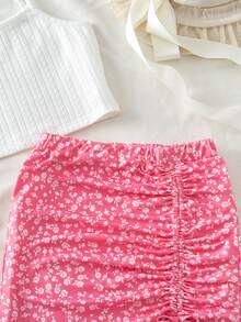 Emery Rose Kids Emery Rose Kids 女童碎花两件套，吊带背心和百褶裙，夏季 - 粉色 - 查看 8
