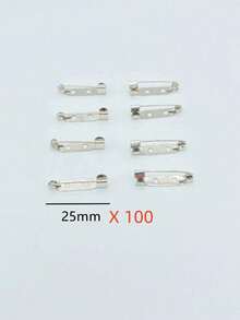 30/100 Pcs Silver Brooch Pin Backs - Heavy Duty Locking Clasps For DIY Jewelry Making, Craft Badges, Wedding Name Tags & Sewing Projects - Secure Safety Pin Backs With Brass Clasp, Multi-Purpose Fasteners For Corsages, Boutonnieres & Fabric Accessories - Multicolor - View 11