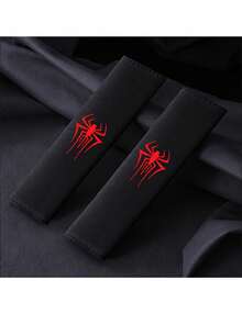 2Pcs Soft Car Seat Belt Covers, Red Spider Pattern Seatbelt Protector Sleeves, Easy To Install Universal Vehicle Safety Interior Decor Accessories - A - View 9