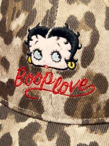 Betty Boop x SHEIN Fashion Classic Casual Sweet Basic Versatile Sports Leopard Print Women's Baseball Cap Sunshade Sunscreen Daily Matching Upright Version Gifts - leopard print - View 3