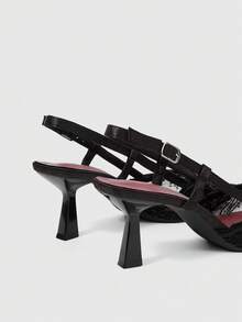Sleekvia Damen Schuhe Mode Klassisch Einfach Schnalle Pendler Büro Kleidung Stiletto Absatz High Heel Schuhe - Schwarz - Übersicht 7