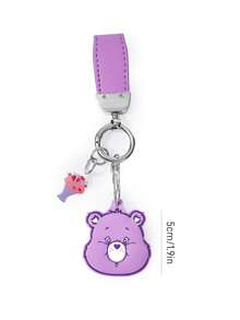 SHEIN X Care Bears غطاء مفتاح PVC بتصميم دب الحب - الأرجواني - مشاهدة 3