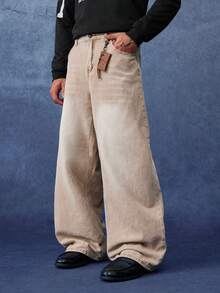 PAVTROS Men's Casual Versatile Everyday Travel Denim Jeans With Pockets And Buttons - Camel - View 5