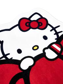 HELLO KITTY AND FRIENDS | SHEIN 1件裝 LOGO裝飾地毯 - 紅白色 - 查看 6