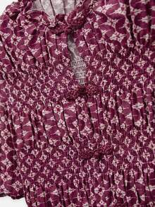 Nöista Bohemian Print Two Pieces Set With Pleated Midi Skirt. Summer, Fall, Resort, Casual Chic Style. - Red Violet - View 12
