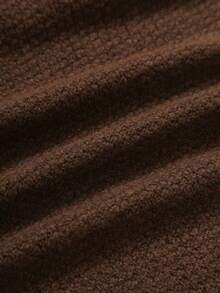 GlowEve CURVE Vintage Dark Brown V-Neck Double Bow Knitted Cardigan Loose Flared Sleeve Short Sweater - Brown - View 4