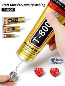 1 件 15ml/50ml/110ml T8000 胶水，工艺粘合剂，用于手机屏幕修复玻璃木工艺品金属和宝石、钻石画亚克力尖钻 DIY、珠宝钻专用胶水圣诞节节日礼物 - 黃色 - 查看 1