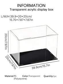 Transparent Acrylic Display Boxes, Available In 11 Sizes, Diy Assembly, Suitable For Displaying Models, Building Blocks, Crafts, And Souvenirs, And Providing Dust Protection. - 5mm Black PVC Base - View 24