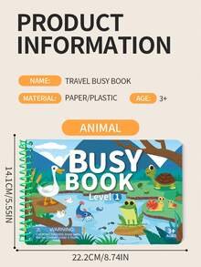 MINKOJA Buku Aktivitas Montessori untuk Balita, Buku Aktivitas Belajar Tenang yang Dapat Digunakan Kembali dengan Permainan Mencocokkan, Pengenalan Hewan & Kendaraan, Mainan Edukasi Prasekolah untuk Perjalanan - MultiWarna - View 9