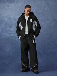 PAVTROS Men's Colorblock Patchwork Hoodie & Pants Set - Multicolor - View 3