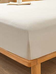 Cirelle 100% Cotton Fitted Sheet, Soft Breathable Cream Off-White Bed Sheet Only, Deep Pocket Fitted Bottom Sheet With All-Around Elastic, Solid Color Mattress Cover - White - View 10
