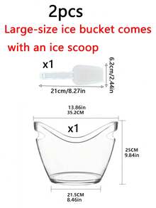 Half Clear Champagne & Chilled Soda Bucket – Ice Bucket, Ideal For Parties, Bars And Restaurants, Perfect For Summer, Father's Day And Halloween - View 9