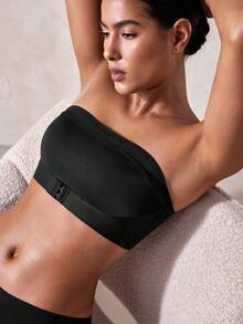 Veilyse Women's Strapless Front Closure Nude Seamless Padded Bralette, Removable Cups, Comfortable Wireless Tube Top Bra, Lifting And Shaping - Black - View 8