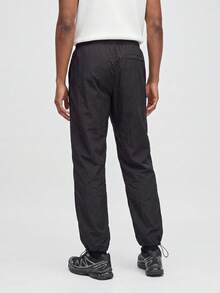 Nelvento Soul Men's Letter Print Drawstring Jogger Pants, Casual Suitable For Daily Wear And Travel, Gym Sports - Black - View 2