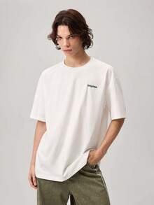 Vaulklash Men Letter & Cartoon Graphic Tee For Summer, Couple Things - White - View 3