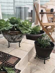 Heavy-Duty Rust-Resistant Iron Plant Stand, Potted Plant Holder, Sturdy Flower Pot Rack, Stylish Room Decor, Home Decoration, Space-Saving Storage Solution, Kitchen Accessory, Bathroom Accessory, Bedroom Accessory - A - View 10