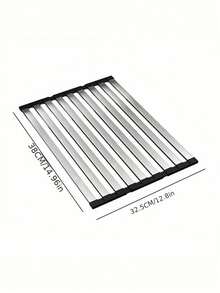 1 PC Foldable Roll Up Collapsible Rust Proof Moisture Control Water Drainage Hooks Kitchen Sink Drain Board Drying Rack Over Sink Dish Drying Mat For Countertop Space Saving Home Kitchen Organizer Multipurpose - multicolor - View 7