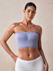 Veilyse 2 buah Bra Bandeau Musim Panas Wanita, Warna Polos Tanpa Bantalan, Cocok untuk Pemakaian Kasual Sehari-hari - MultiWarna - View 4