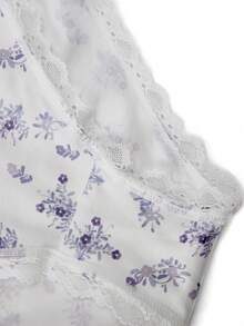 Ocili 3pcs/Pack Floral Print Pure Cotton Knit Comfortable Women's Bud Decor Boxer Briefs - Multicolor - View 12