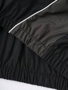 STYNVO Conjunto de chaqueta y pantalones con bloques de color y patchwork para hombre - Negro - Ver 6