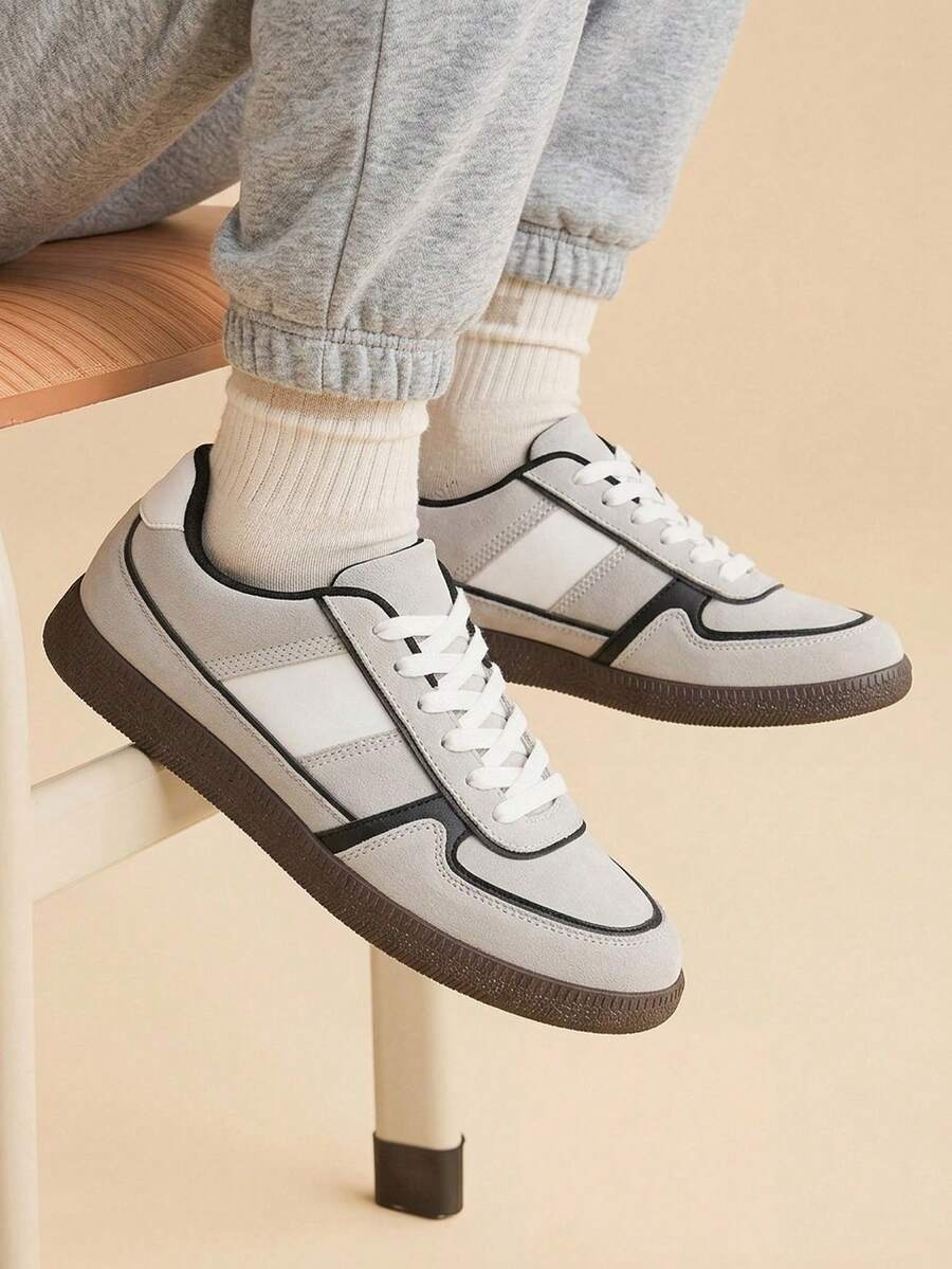 CUCCOO EASI 女款休閒綁帶平底舒適鞋,聖誕適用 - 灰色1 - 查看 1