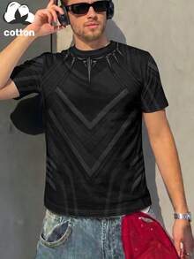 Gym Rark 男士黑色與灰色幾何圖案快乾棉質透氣圓領健身跑步T恤 - 彩色 - 查看 6