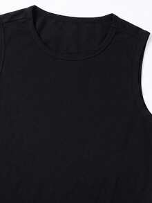 Manfinity Dauomo Casual Fashion Rhinestone Fishnet Patchwork Men's Tank Top - Black - View 7