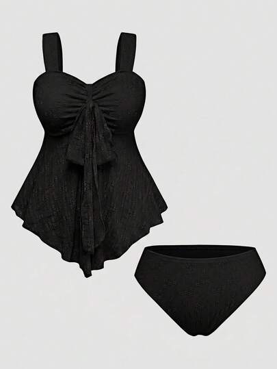 Sweetra Summer Sweet Cute Romantic Lace Vacation Beach Seaside Women Plus Size Tank Bikini Romantic Vacation Swimsuit