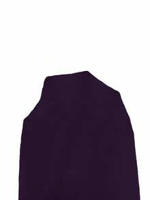 INAWLY 女款純色長袖單排扣休閒T恤 - 紫色 - 查看 4