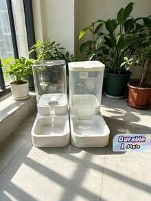 1 cái Máy cho ăn/uống tự động cho thú cưng, Hộp đựng và phân phối thức ăn cho mèo/chó - 1pcs 1.3kg feeder + 1pcs 3.3L nước feeder - Xem 1