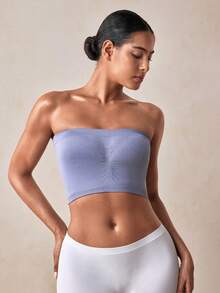 Veilyse 2 buah Bra Bandeau Musim Panas Wanita, Warna Polos Tanpa Bantalan, Cocok untuk Pemakaian Kasual Sehari-hari - MultiWarna - View 5