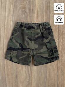 Bubblio Baby Boy Casual Street Camo Loose Denim Shorts, Summer - Multicolor - View 2