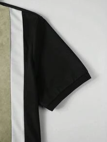 Manfinity Homme 男士拼色休閒百搭日常短袖 Polo 衫 - 彩色 - 查看 6