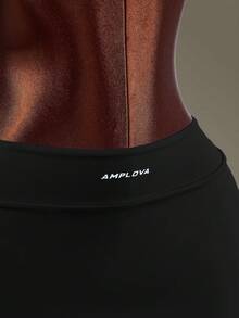 Amplova 女款字母印花後背交叉式內衣與運動裙套裝 - 黑色 - 查看 6