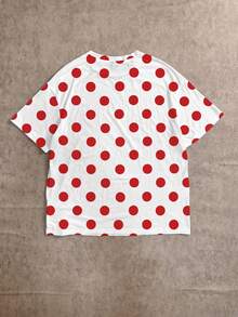 Betty Boop x SHEIN SHEIN EZwear 休閒波點卡通印花圓領短袖寬鬆女款T恤 - 彩色 - 查看 4