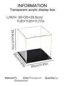 Transparent Acrylic Display Boxes, Available In 11 Sizes, Diy Assembly, Suitable For Displaying Models, Building Blocks, Crafts, And Souvenirs, And Providing Dust Protection. - 5mm Black PVC Base - View 19