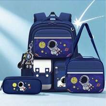 1SET 3PCS Astronaut Backpack Set - Large Capacity Multi Compartment Crossbody Bag With Matching Pencil Case Hanging Charm For School Travel - Sets - View 10