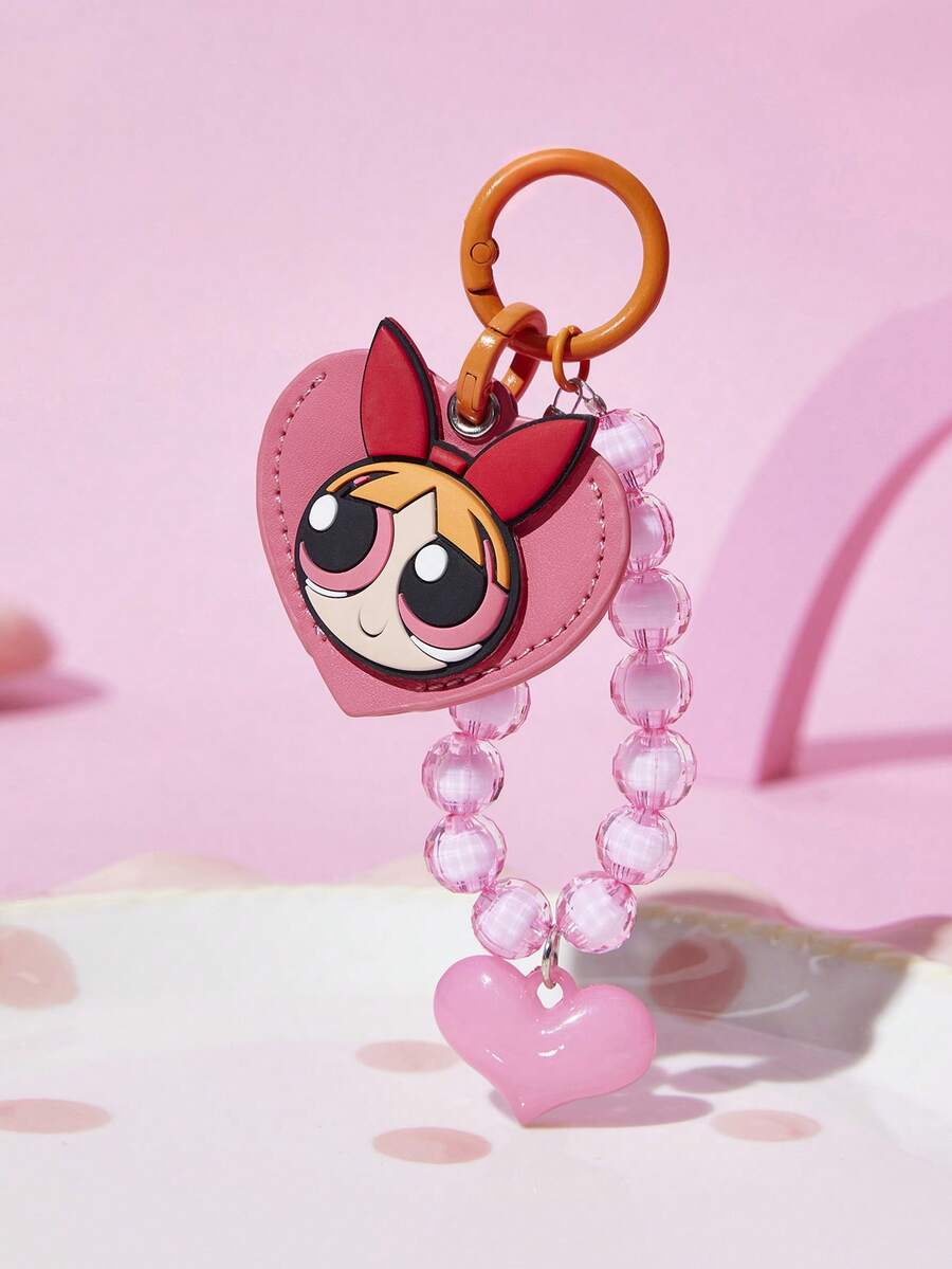 THE POWERPUFF GIRLS X SHEIN PVC 鑰匙保護套 - 玫紅色 - 查看 1
