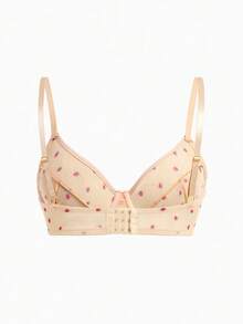 3pcs Women Plus Size Solid Color, Heart, Strawberry, Leopard Print Underwire Comfortable Bras, Lift - Multicolor - View 5