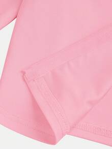 SHEIN Girlism Tween女孩簡約休閒彈性前拉鍊立領修身長袖夾克外套，秋季款 - 彩色 - 查看 13