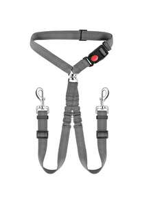 1Pc Adjustable Dual Dog Car Seat Belt, Elastic Retractable Pet Vehicle Safety Leash, Shock Absorbing Travel Restraint For Two Dogs Driving Trip - Multicolor - View 13