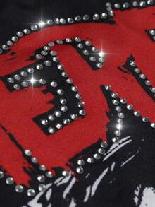 ROMWE MEN Plus Size Fashion Digital Print Rhinestone Tank Top - Multicolor - View 4