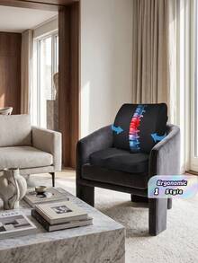 Memory Foam Pillow Support Seat Cushion Set, Large And Thick, Relieves Lower Back Pressure, Comfortable Hip Pillow, Double Straps For Back Support, Office Chair Pad, Car Seat Elevator Pad, Etc., Suitable For Home And Office Seat Pads And Backrests, - Black - View 3