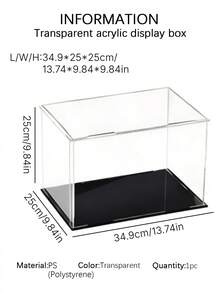 Transparent Acrylic Display Boxes, Available In 11 Sizes, Diy Assembly, Suitable For Displaying Models, Building Blocks, Crafts, And Souvenirs, And Providing Dust Protection. - 5mm Black PVC Base - View 27