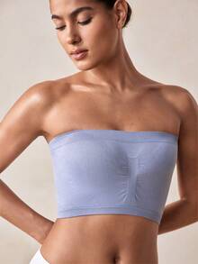 Veilyse 2 buah Bra Bandeau Musim Panas Wanita, Warna Polos Tanpa Bantalan, Cocok untuk Pemakaian Kasual Sehari-hari - MultiWarna - View 6