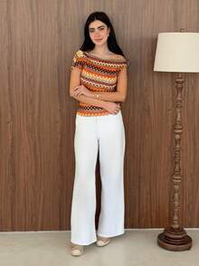 Yasmeen Edit Yasmeen Edit Kaos Wanita Bergaris Asimetris dengan Hiasan Logam di Bahu, Model Berkerut, Cocok untuk Musim Panas, Konser Musik Country, Pesta, Pantai Musim Panas, Liburan, Hari Raya, Konser Musik Country, Jalan-jalan, Kaos Kasual untuk Wanita, Atasan Musim Panas - MultiWarna - View 4